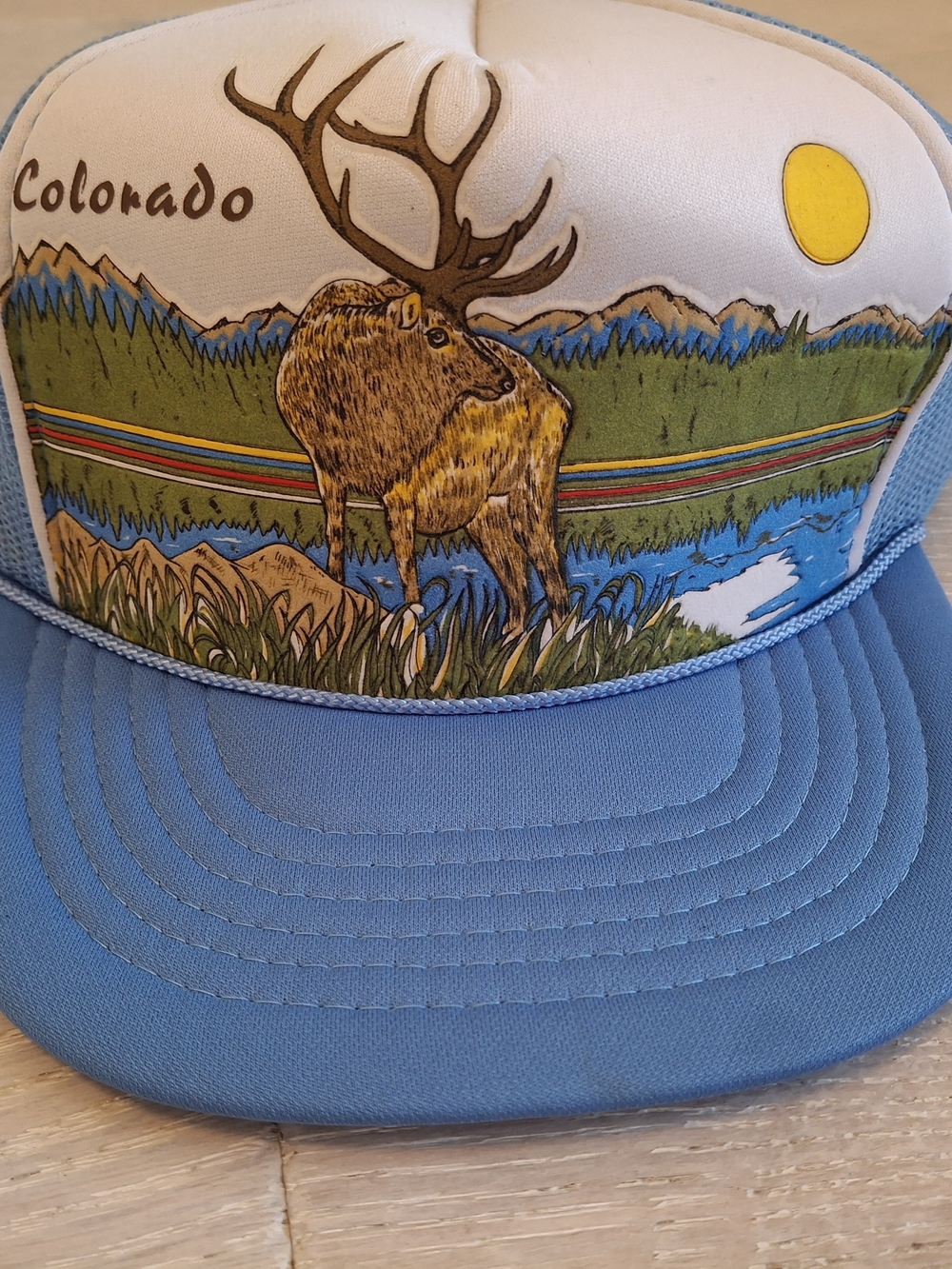 Vintage Colorado Trucker Hat with Elk Graphic